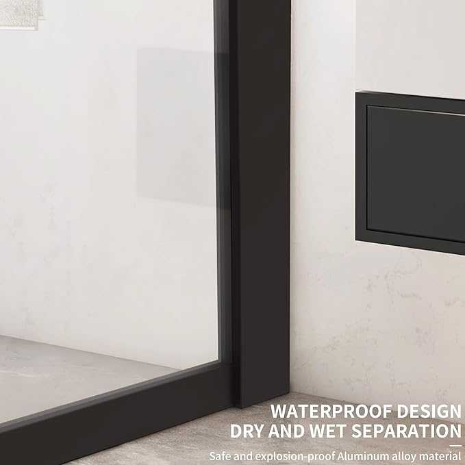Bathroom Shower Door Screen, 34 in. W x 74 in. H Single Panel Frameless Shower - Image 5
