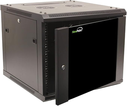 NavePoint 9U Server Cabinet Wall Mount Rack Enclosure Includes 2 Fans, Locking by NavePoint