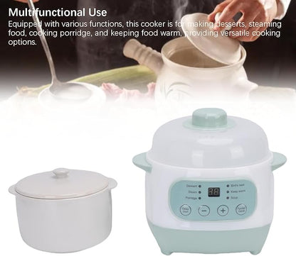 TOPINCN 1L 200W Electric Stew Pot, Smart ABS Ceramic Mini Slow Cooker, Dorm Room - Image 4