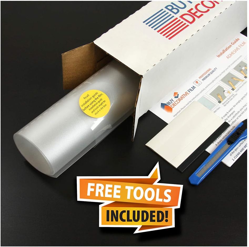 BDF 1PFR Static Cling Window Film Opaque Privacy Frosted - 36in X 22ft | Non-adhesive, Opaque Two-way Privacy