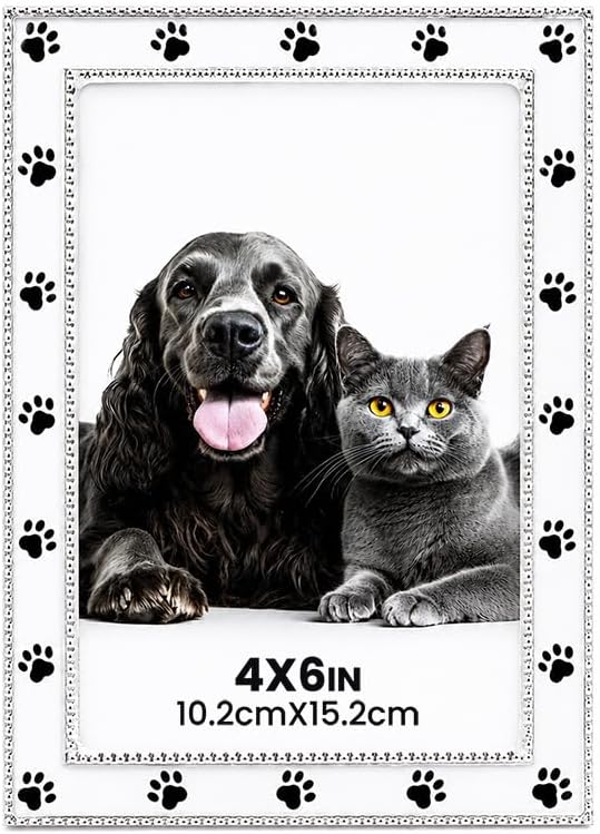 Dog Picture Frame - 4x6 Metal Cute Picture Frames,Pet Memorial Gifts for Dogs Perfect for Home Decor, Office Desk & Gifting to Pet Lovers