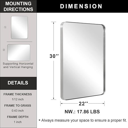 ANDY STAR Brushed Nickel Mirror - Image 5