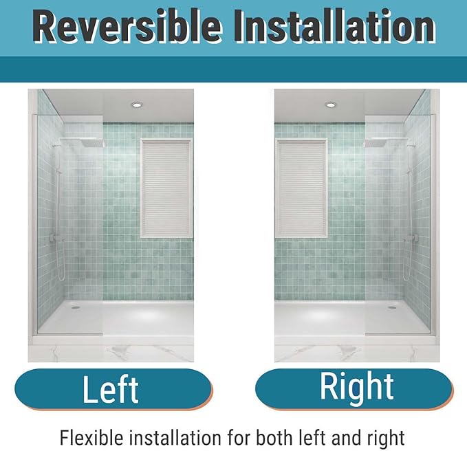 Sunrosa 24"×76" Shower Glass Panel, 8mm Thick Shower Screen, Brushed Nickel - Image 5