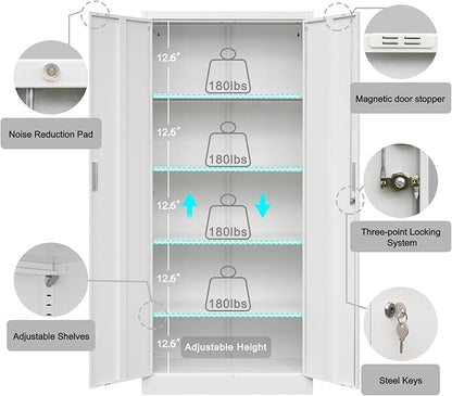 Storage Cabinet, 72 Inch Tall Metal Storage Cabinet - Image 6