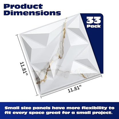 Art3dwallpanels 33 Pack 3D Wall Panel Diamond - Image 2