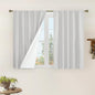 LAMIT 100% Blackout Short Linen Curtains, 40 Inch Length Linen Textured Thermal by LAMIT
