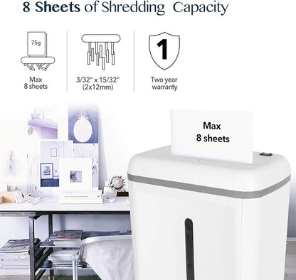 WOLVERINE 8-Sheet Super Micro Cut High Security Level P-5 Ultra Quiet - Image 2