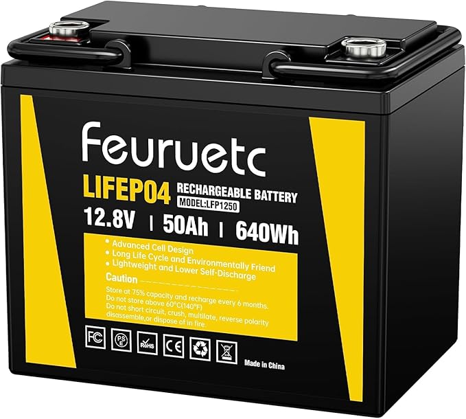 12V 50Ah LiFePO4 Lithium Battery by Saveupto50onFeuruetc