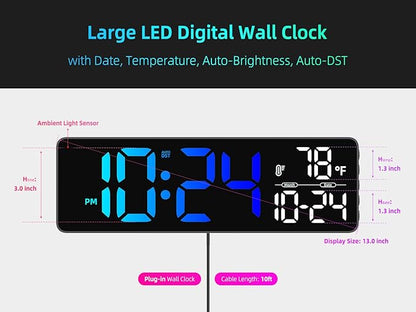 Large LED Digital Wall Clock - Image 3