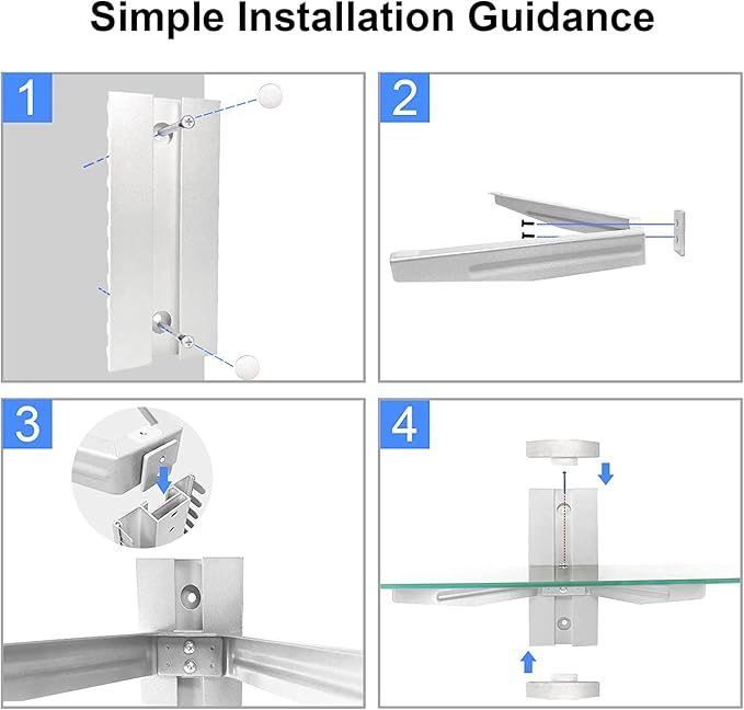 suptek Glass Floating Shelves, TV Wall Mount - Image 5