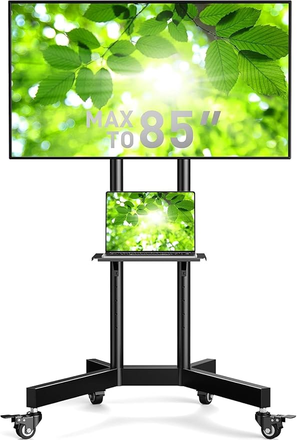 Perlegear Rolling TV Stand, Mobile TV Stand on Wheels by Perlegear