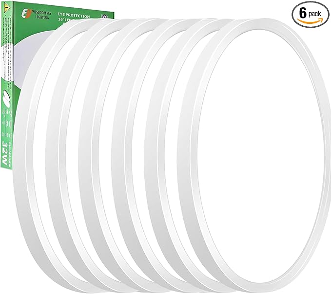 6PK 15.8 Inch LED Flush Mount Ceiling Light, 3000K/4000K/6000K CCT Selectable by FY+WISDOM+FLY+LIGHTING