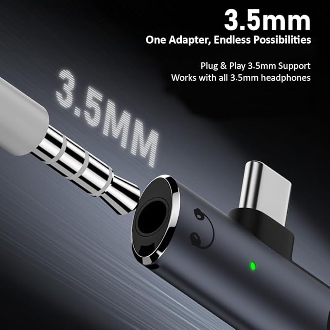 Mizi 2025 Upgraded USB-C to 3.5mm Headphone & Charger Adapter – 2-in-1 Type-C - Image 2