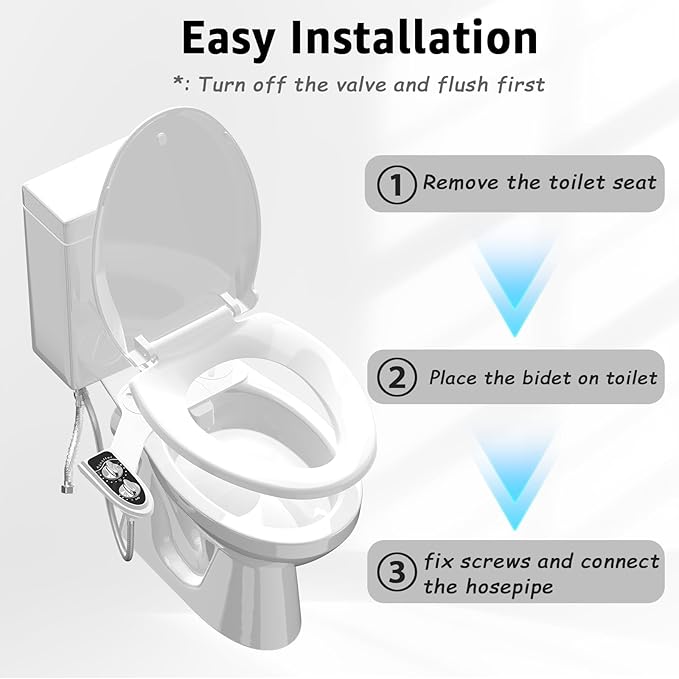 Bidet Toilet Attachment, Toilet Bidet Cold Water No-Electric, 3 Wash Modes - Image 6