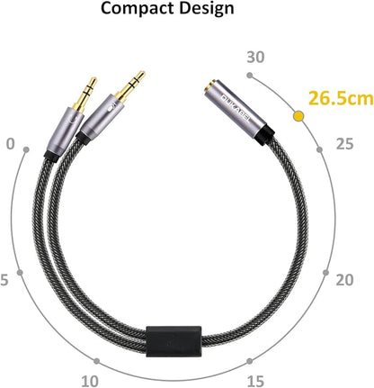 DUKABEL Gold-Plated & Strong Braided Y Splitter Audio Cable - Image 8