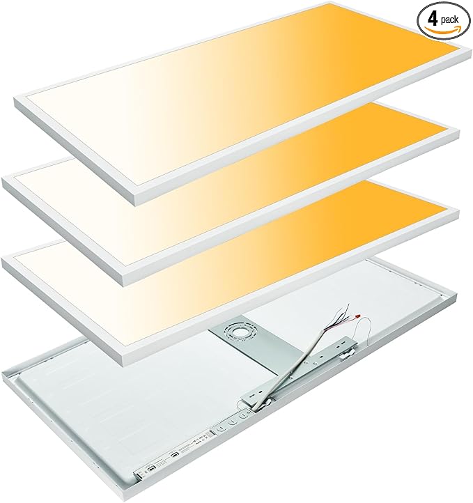 Mcacggo 4-Pack 2x4 FT LED Flat Panel Light Surface Mount 5000K-4000K-3000K by Mcacggo