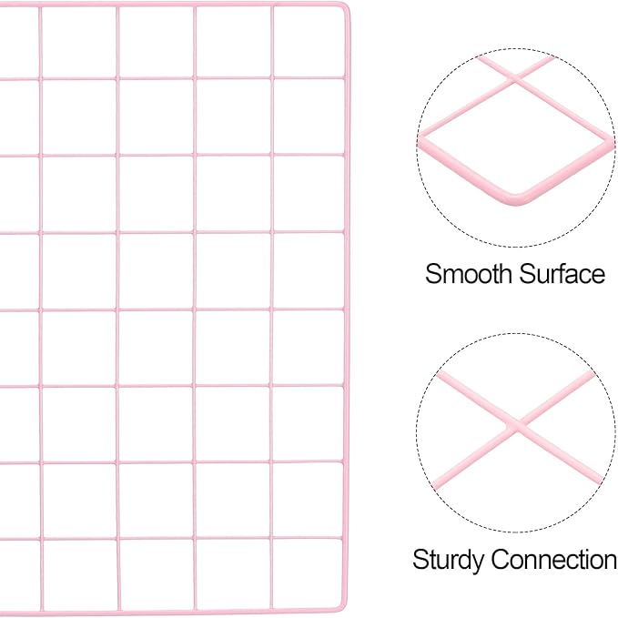 PATIKIL 16"x16" Wire Grid Panel, 2 Pack Board Photo Pictures Memo Display Grid - Image 3