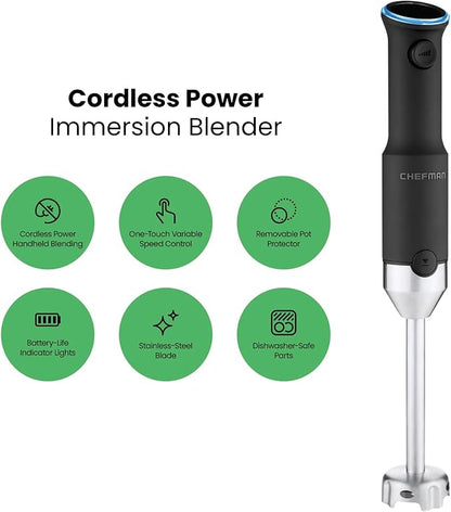 Chefman Cordless Power Portable Immersion Blender, Ice Crushing Power - Image 2