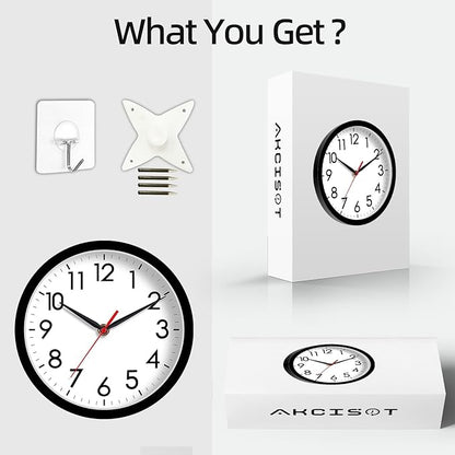 AKCISOT Wall Clock, Modern Small Wall Clocks Battery Operated 8 Inch, Silent - Image 6