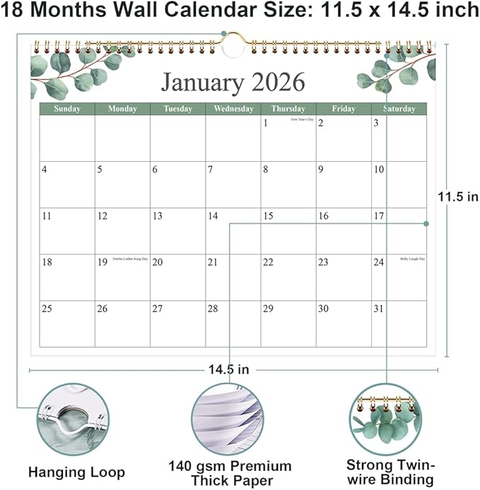 Calendar 2026 - Wall Calendar 2026-2027 from January 2026 to June 2027 - Image 3