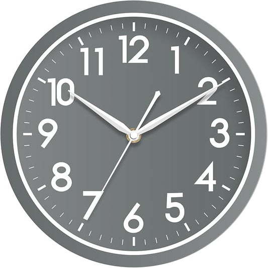 AKCISOT Wall Clock Bathroom 10 Inch Analog Small Wall Clocks Battery Operated by Akcisot