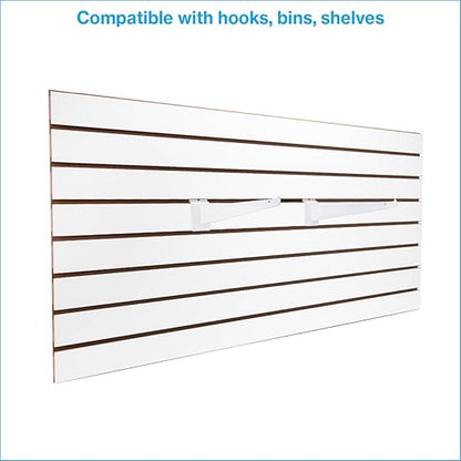 SSWBasics 4ft x 2ft Horizontal White Slatwall Panels Easy Organizer - Image 2
