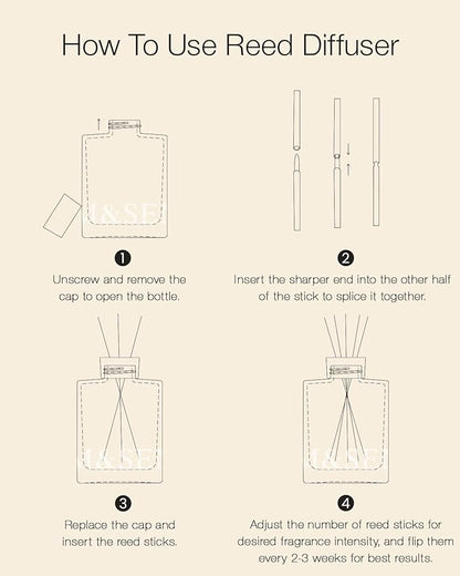 M&SENSE Lavender Vanilla Reed Diffuser Set - Image 5