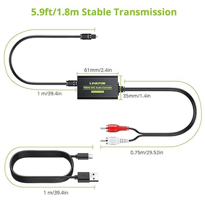LiNKFOR 192kHz DAC Converter Digital to Analog Converter Digital Optical SPDIF - Image 7