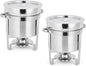 GarveeHome 7QT Soup Chafer Set of 2, Stainless Steel Round Soup Warmer by GarveeHome