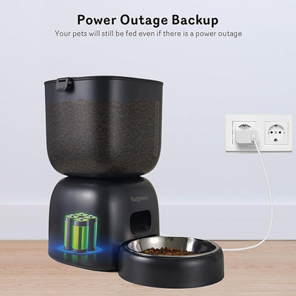 Automatic Cat Feeder and Water Dispenser FW1, Wire or Battery Cat Food - Image 6
