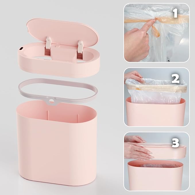 Bathroom Trash Can with Lid 2 Gallon Slim Motion Sensor Garbage Can Narrow - Image 6
