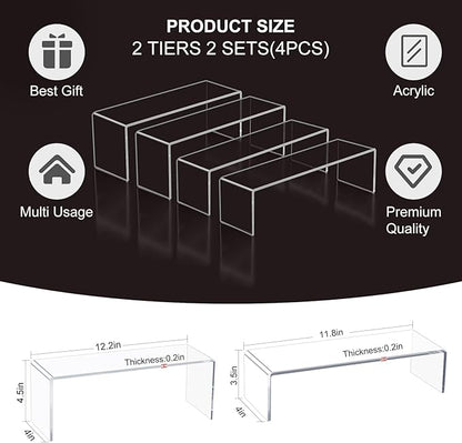 Blaithom Acrylic Display Riser Stand, Thickened to 0.2'' Acrylic Shelf Risers - Image 2