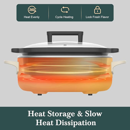 MAGNIFIQUE 6 Quart Programmable Slow Cooker Removable Healthy Nonstick Pot - Image 5