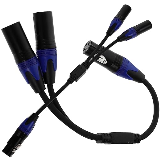 2pcs 2pcs Braided Audio Splitter Cable Male to Dual Female Microphone Accessory by Unknown