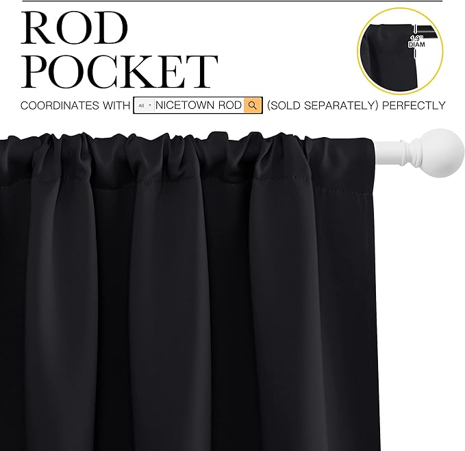 NICETOWN Black Out Window Curtains - Image 3