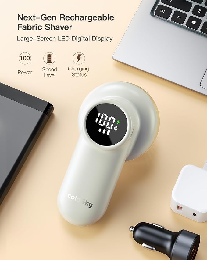coldSky Rechargeable Fabric Shaver, Lint Shaver - Image 3