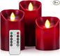 Flameless LED 4/5/6-Inch Drip-Less Wax Pillar Candles by Enpornk