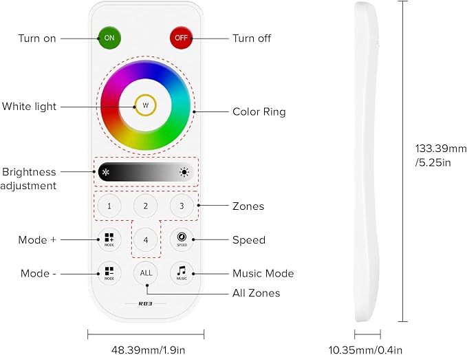 BTF-LIGHTING SP630E Bluetooth Controllers 4 Zones 2.4GHz RF RB3 Remote Kit - Image 7