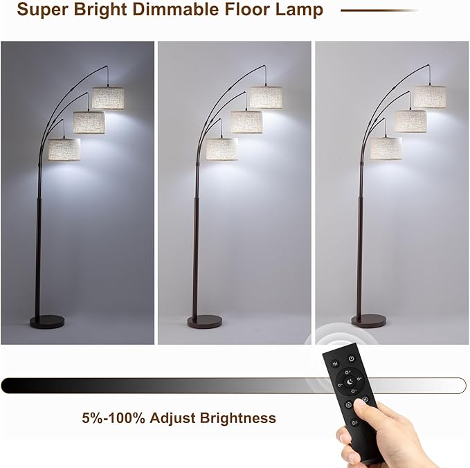 Fansdrick 3 Light Arc Floor Lamps - Image 6
