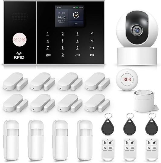 LWOHSI Alarm System for Home Security, WiFi+GSM 4G Wireless Alarm System by LWOHSI