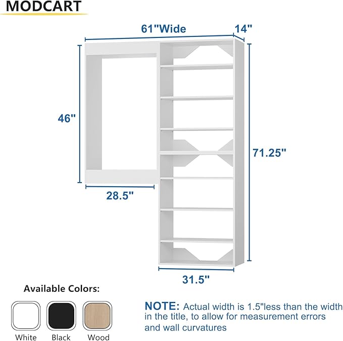 Modular Closet System, Wood Closet Tower Storage - Image 2