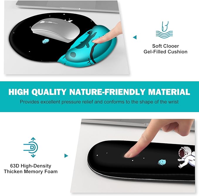 Gaming Mouse Pad, Large Desk Mat, Cute Desk Pad Protector, 4in1 XXL Mousepad + - Image 5