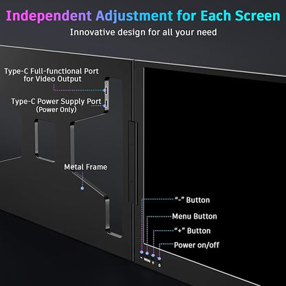 QQH Laptop Screen Extender, 15.6” Triple Portable Monitor - Image 6