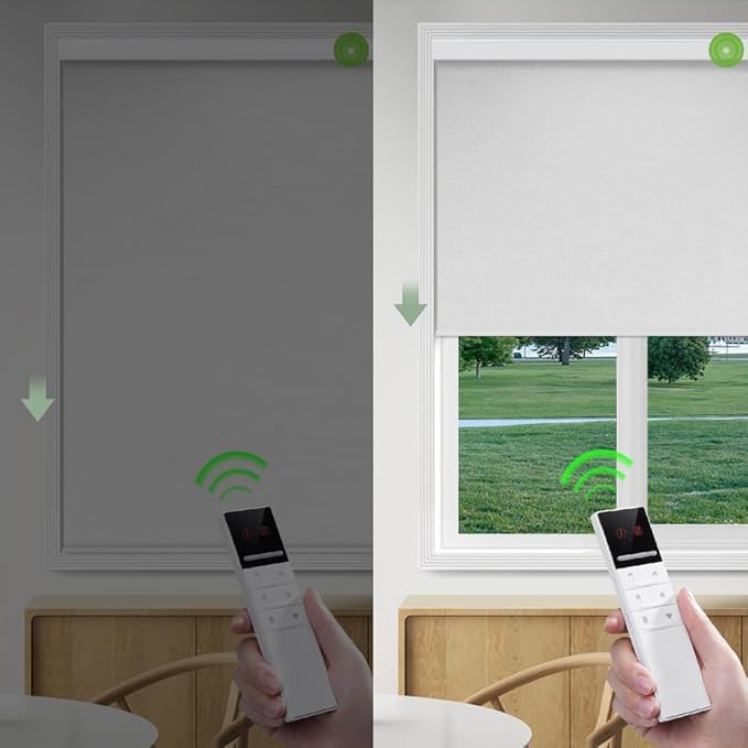 ZSHINE Motorized Blackout Window Blinds Customize Width Remote Control - Image 3
