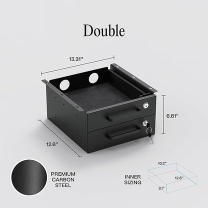 Under Desk Drawer Slide-Out – Lockable Metal Storage Drawers - Image 2
