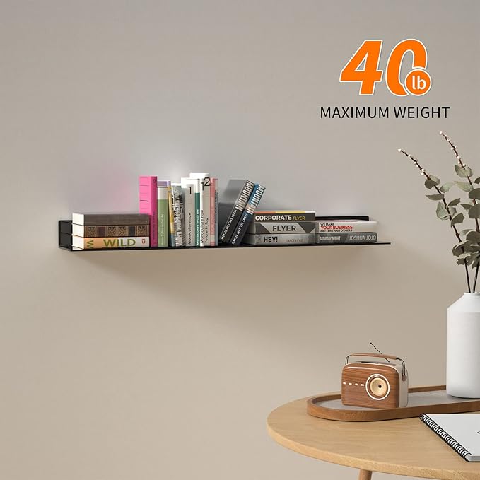 36 Inches Acrylic Long Wall Shelf Set of 2, Floating Shelf - Image 5