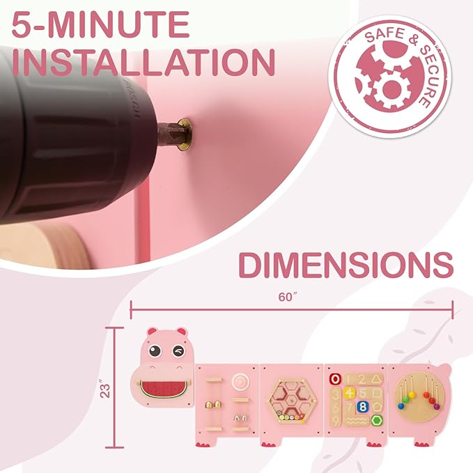 Monläurd® Hippo Montessori Busy Board, Sensory Board, Educational Toys - Image 6