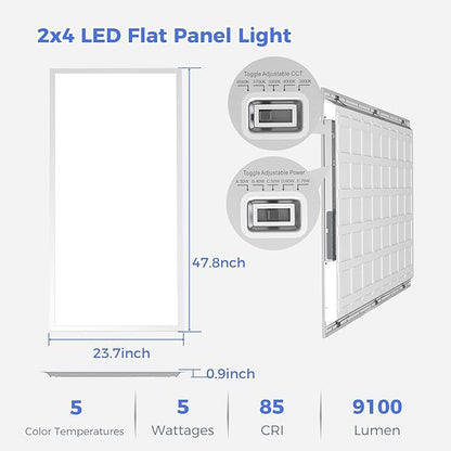 AIKVSXER 42 Pack 2x4 LED Flat Panel Light, Bright 9100LM Office Kitchen Flush - Image 5