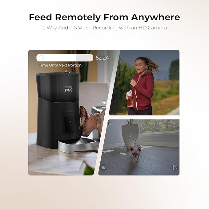 Penthouse Paws Smart HD Automatic Pet Feeder, 6L Dry Food Capacity, 1080p Camera - Image 6
