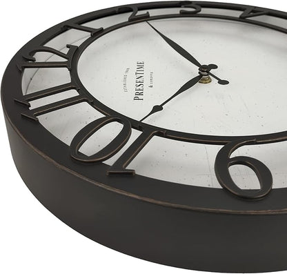 Presentime & Co 13" Farmhouse Series Wall Clock, Vintage Style, Retro Clock - Image 4